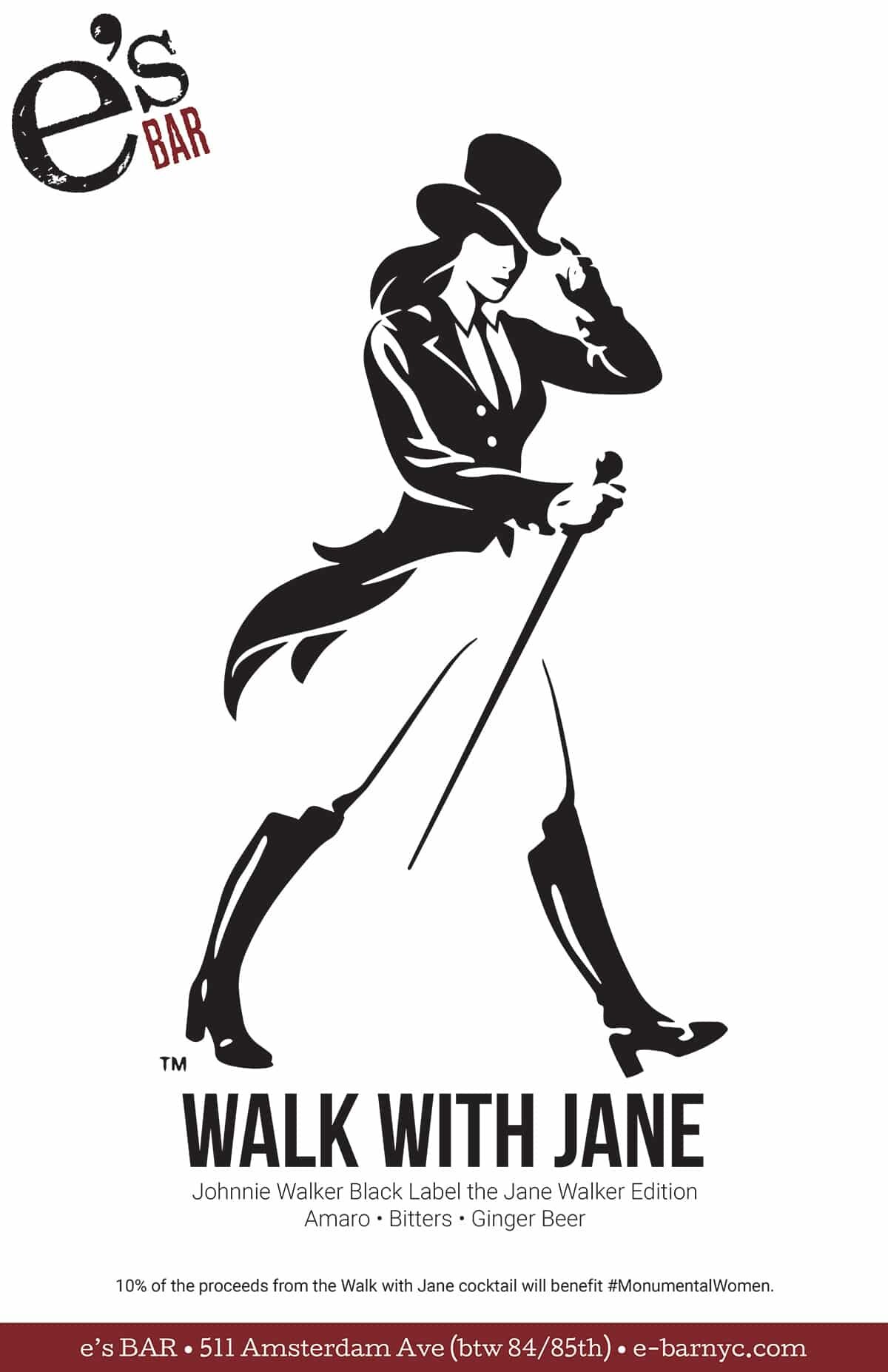 Walk with Jane poster for e's BAR Promotion